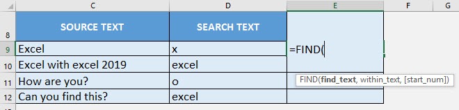 FIND Formula in Excel