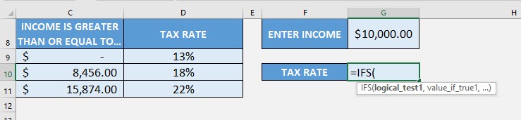 IFS Formula in Excel