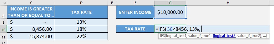 IFS Formula in Excel