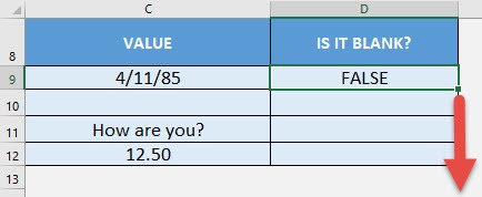 ISBLANK Formula in Excel