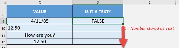 ISTEXT Formula in Excel