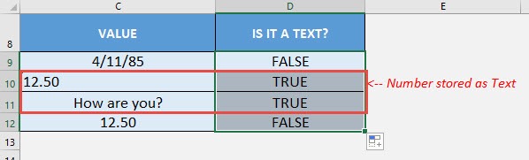 ISTEXT Formula in Excel