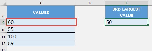 LARGE Formula in Excel