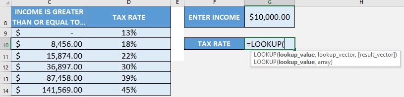 LOOKUP Formula in Excel