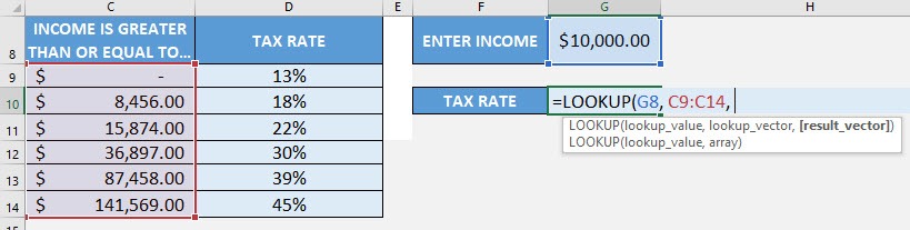 LOOKUP Formula in Excel