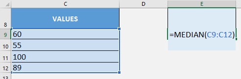 MEDIAN Formula in Excel