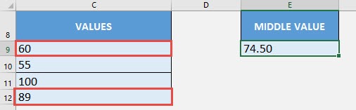 MEDIAN Formula in Excel