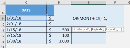 OR Formula in Excel