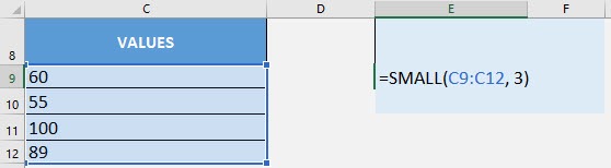 SMALL Formula in Excel