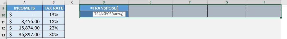 TRANSPOSE Formula in Excel