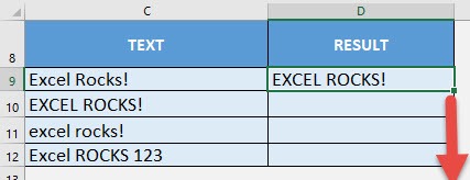 UPPER Formula in Excel