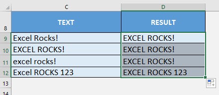 UPPER Formula in Excel