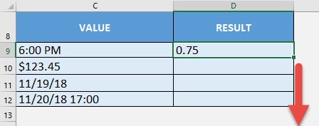 VALUE Formula in Excel