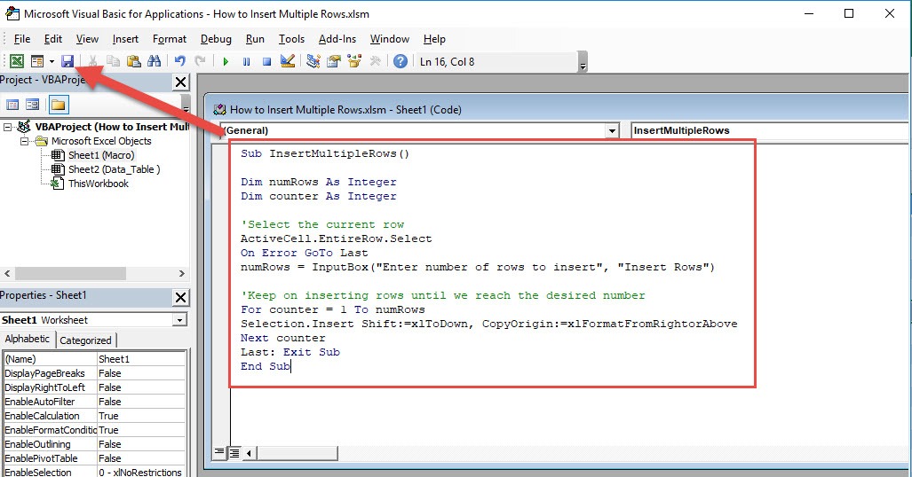 How to Insert Multiple Rows Using Macros in Excel