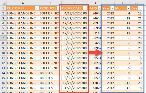 Split the Date Using Power Query or Get & Transform