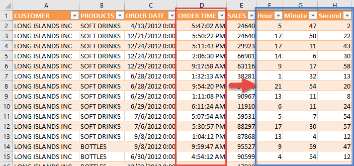 Split the Time Using Power Query or Get & Transform