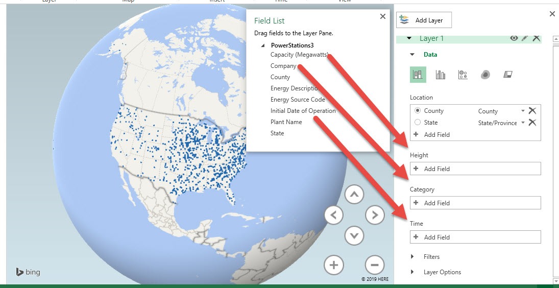 3D Map in Excel