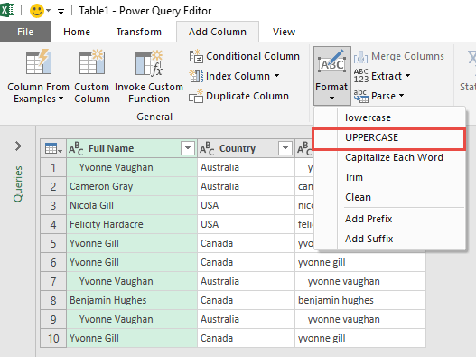 Format Text in Power Query