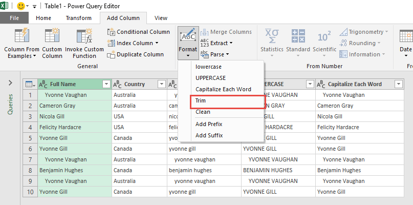 Format Text in Power Query