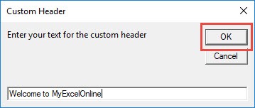 Add Custom Header Using Macros In Excel