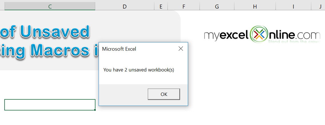 Get the Count of Unsaved Workbooks Using Macros In Excel