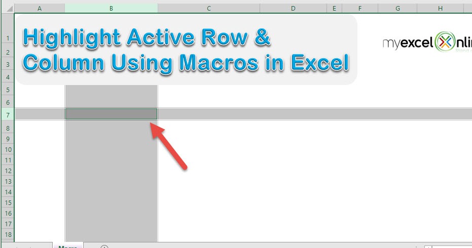 Highlight Active Row & Column by Double Click Using Macros In Excel