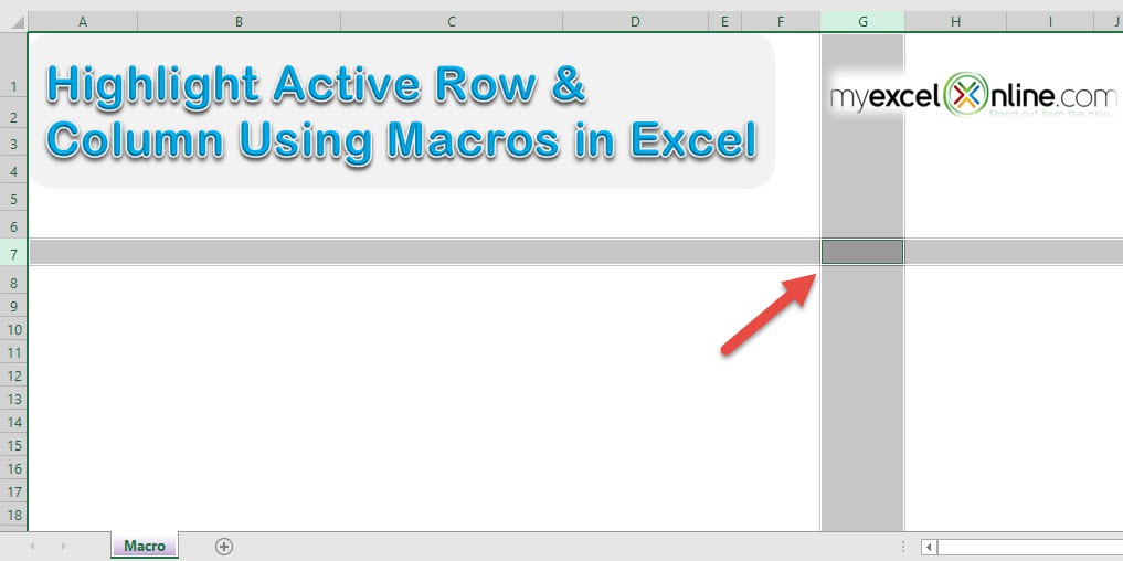 Highlight Active Row & Column by Double Click Using Macros In Excel | MyExcelOnline