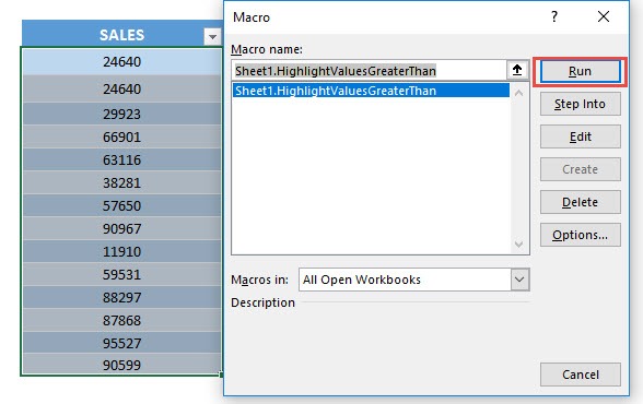 Highlight Values Greater Than Using Macros In Excel