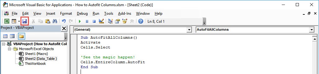 How to Autofit Columns Using Macros in Excel