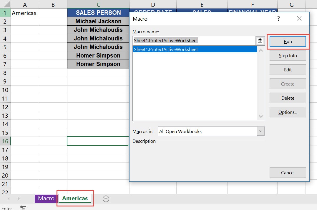 Protect Active Worksheet Using Macros In Excel