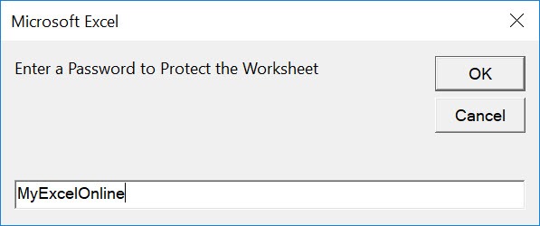 Protect Active Worksheet Using Macros In Excel | MyExcelOnline