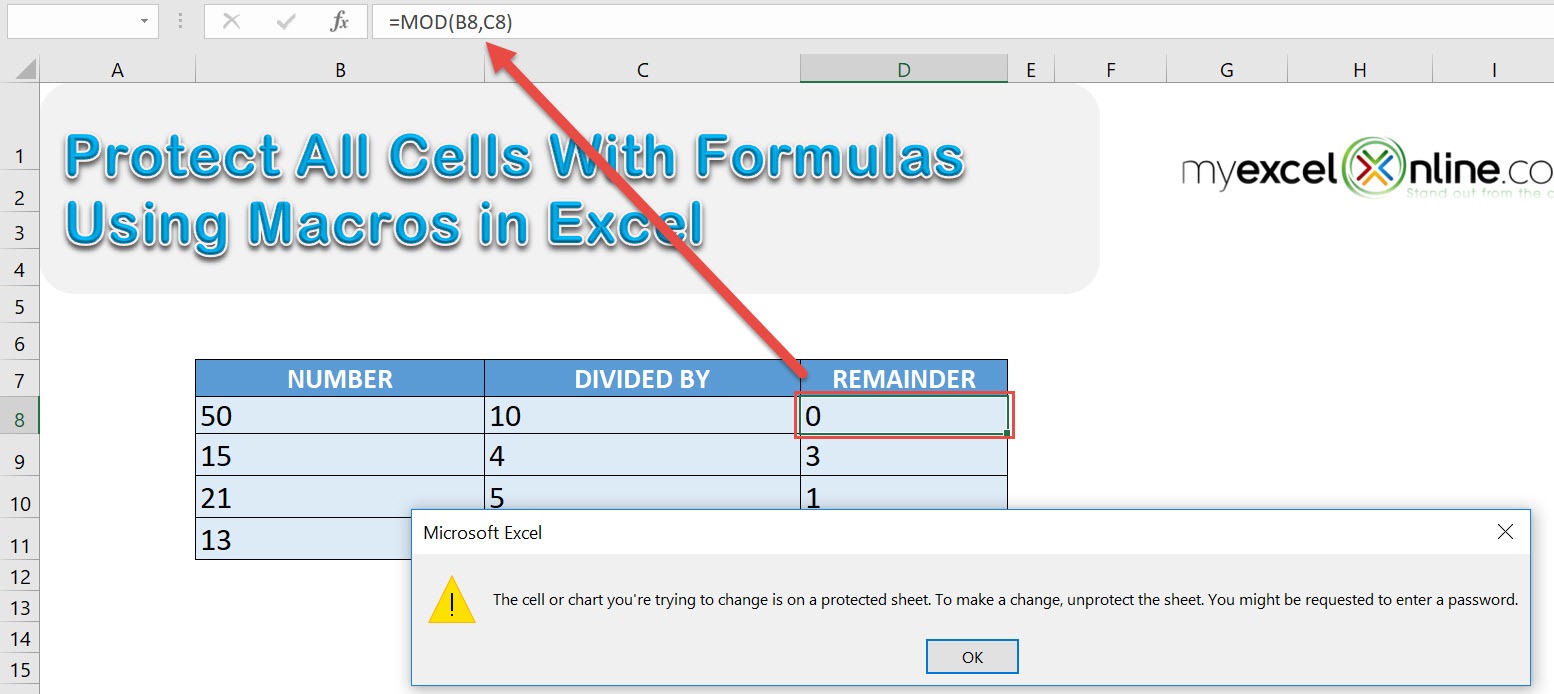 Protect All Cells With Formulas Using Macros In Excel