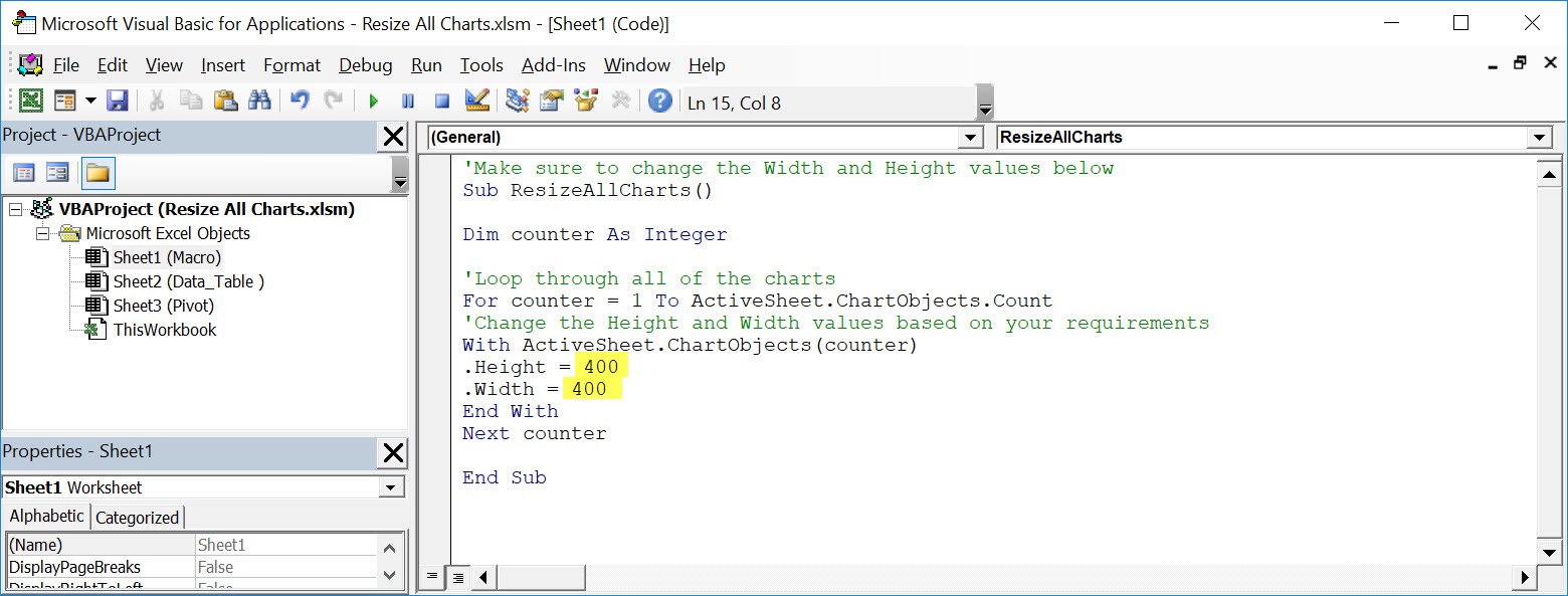 All Charts Window Excel