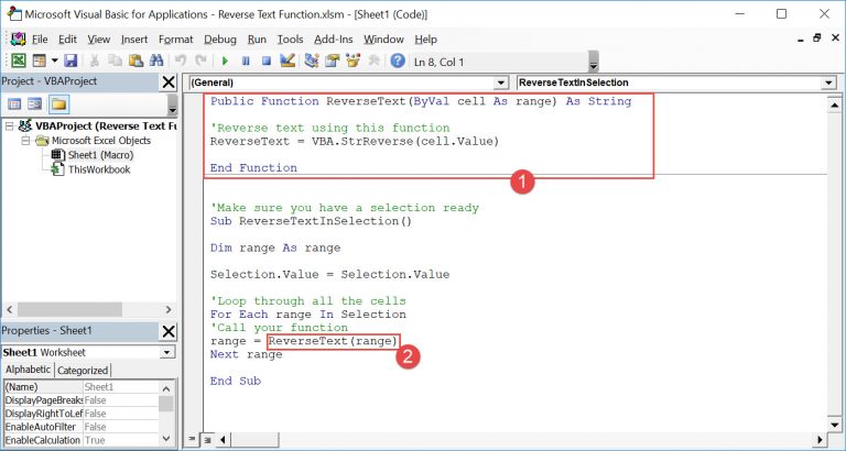 Reverse Text Using Macros | MyExcelOnline