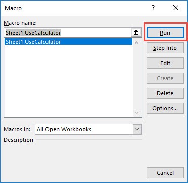 Use Calculator By Using Macros In Excel