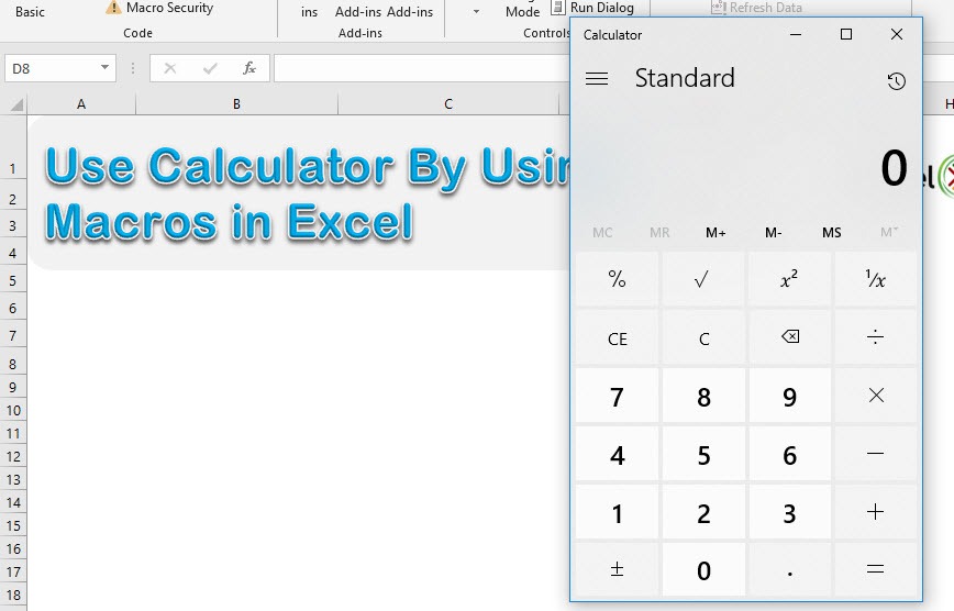 Use Calculator By Using Macros In Excel