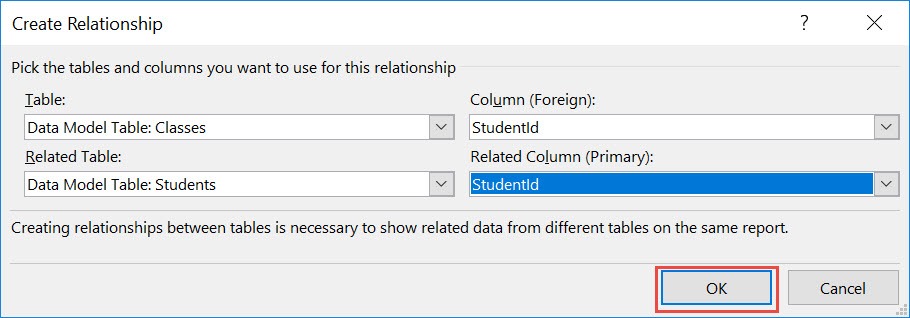 Data Model and Relationships In Microsoft Excel Pivot Tables