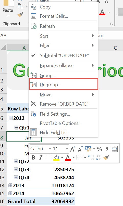 Group Periods In Microsoft Excel Pivot Tables