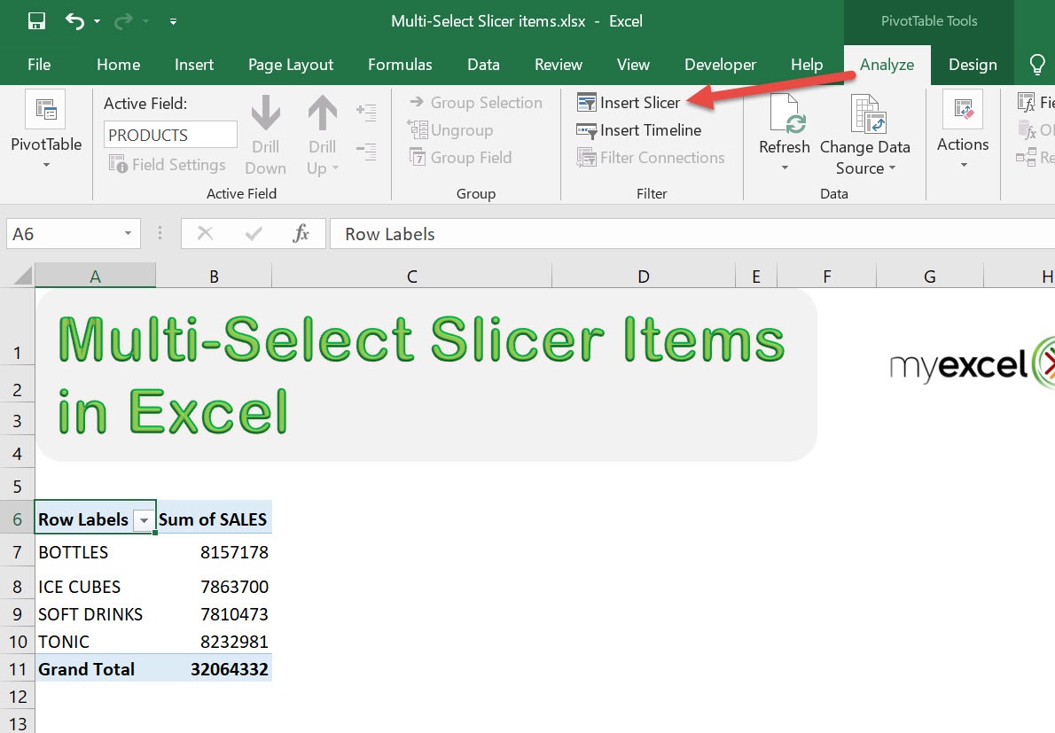 Multi-Select Slicer Items In Microsoft Excel Pivot Tables