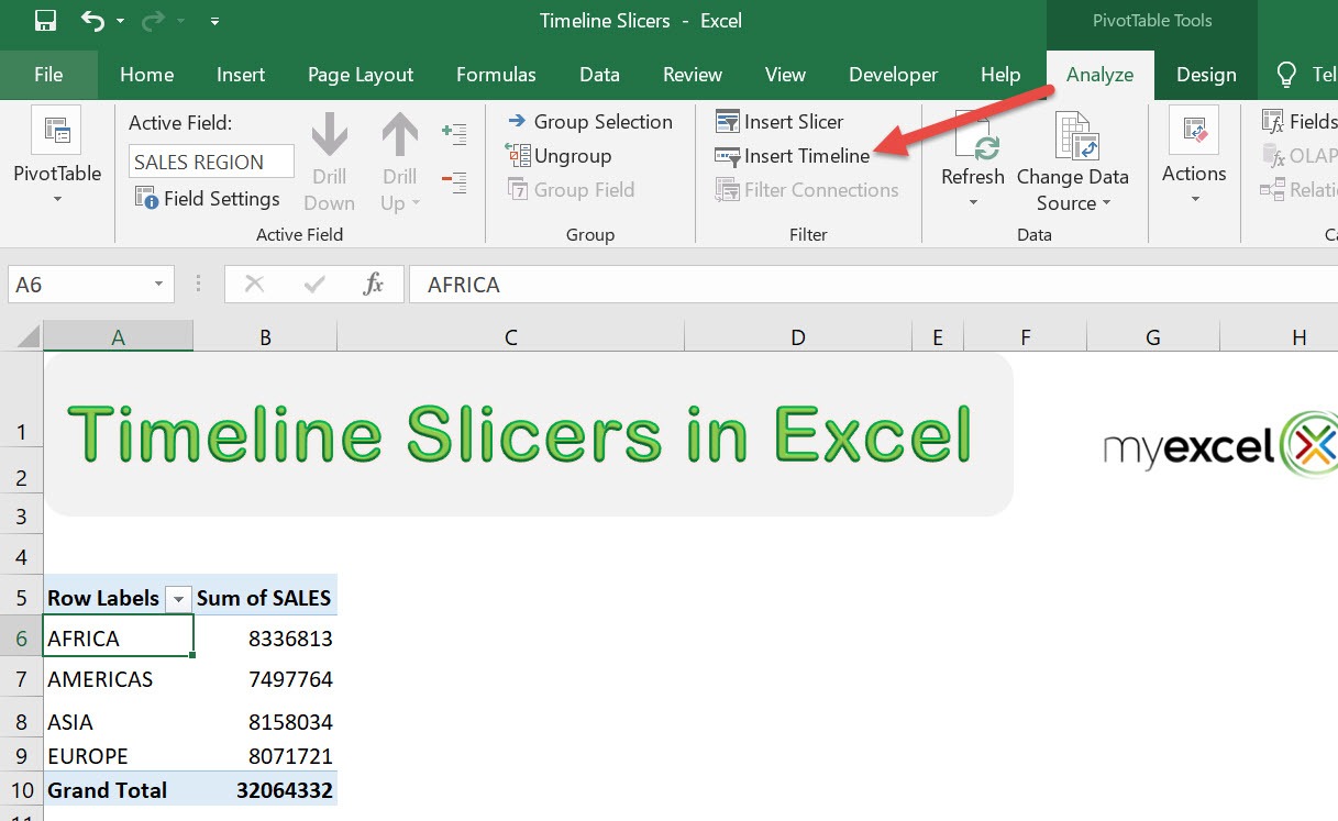 Timeline Slicer in Excel