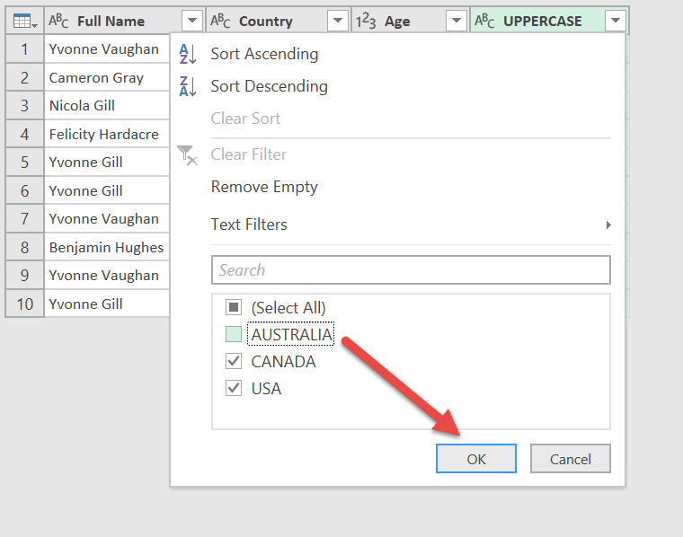 Case Insensitive Filtering Using Power Query or Get & Transform