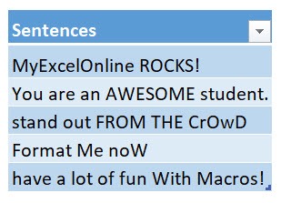 Convert Selection to Proper Case Using Macros In Excel