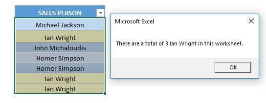 Highlight and Count a Specified Value Using Macros In Excel