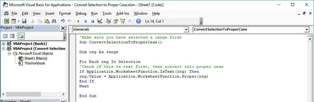 Convert Selection to Proper Case Using Macros In Excel | MyExcelOnline