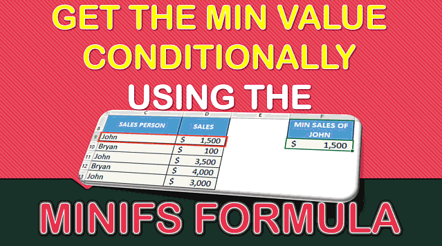 MINIFS Formula in Excel