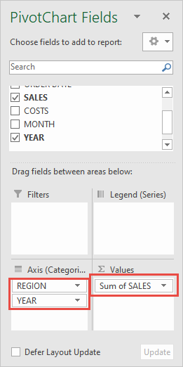 Insert a Pivot Chart Straight From Data Source