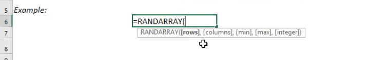 RANDARRAY Formula in Excel