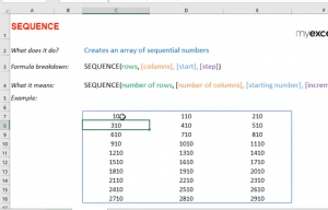 SEQUENCE Formula in Excel | MyExcelOnline