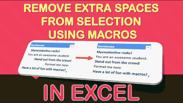 Remove Extra Spaces from Selection Using Macros In Excel