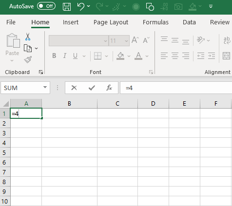 addition in excel